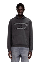 Men's Cotton hoodie with D appliqué Grey