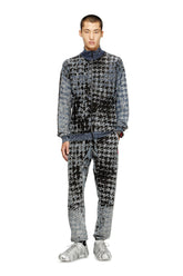 Men's Devoré houndstooth zip-up top Multicolor