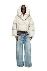 Women's Wrap puffer in bi-stretch nylon Black