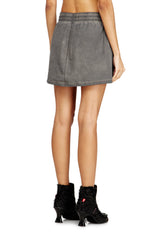 Women's Nylon mini skirt with maxi pouch pockets Grey