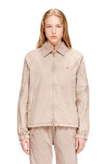 Women's Taslan jacket with striped sleeves Beige