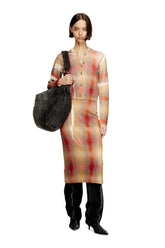 Women's Wool midi skirt with all-over check print Multicolor