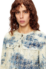 Women's Jacket in houndstooth-weave denim Multicolor