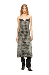 Women's Midi dress in houndstooth-weave denim Multicolor