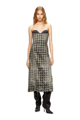 Women's Midi dress in houndstooth-weave denim Multicolor