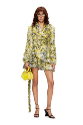 Women's Open-front cardigan in fluffy knit Multicolor