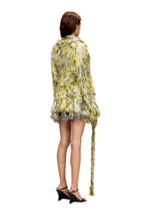 Women's Open-front cardigan in fluffy knit Multicolor