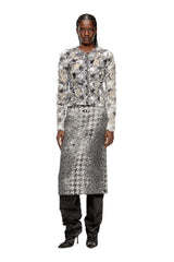 Women's Midi skirt in Prince of Wales jacquard denim Multicolor
