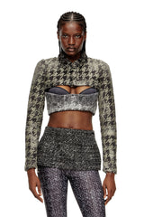 Women's Shrug in houndstooth-weave denim Multicolor