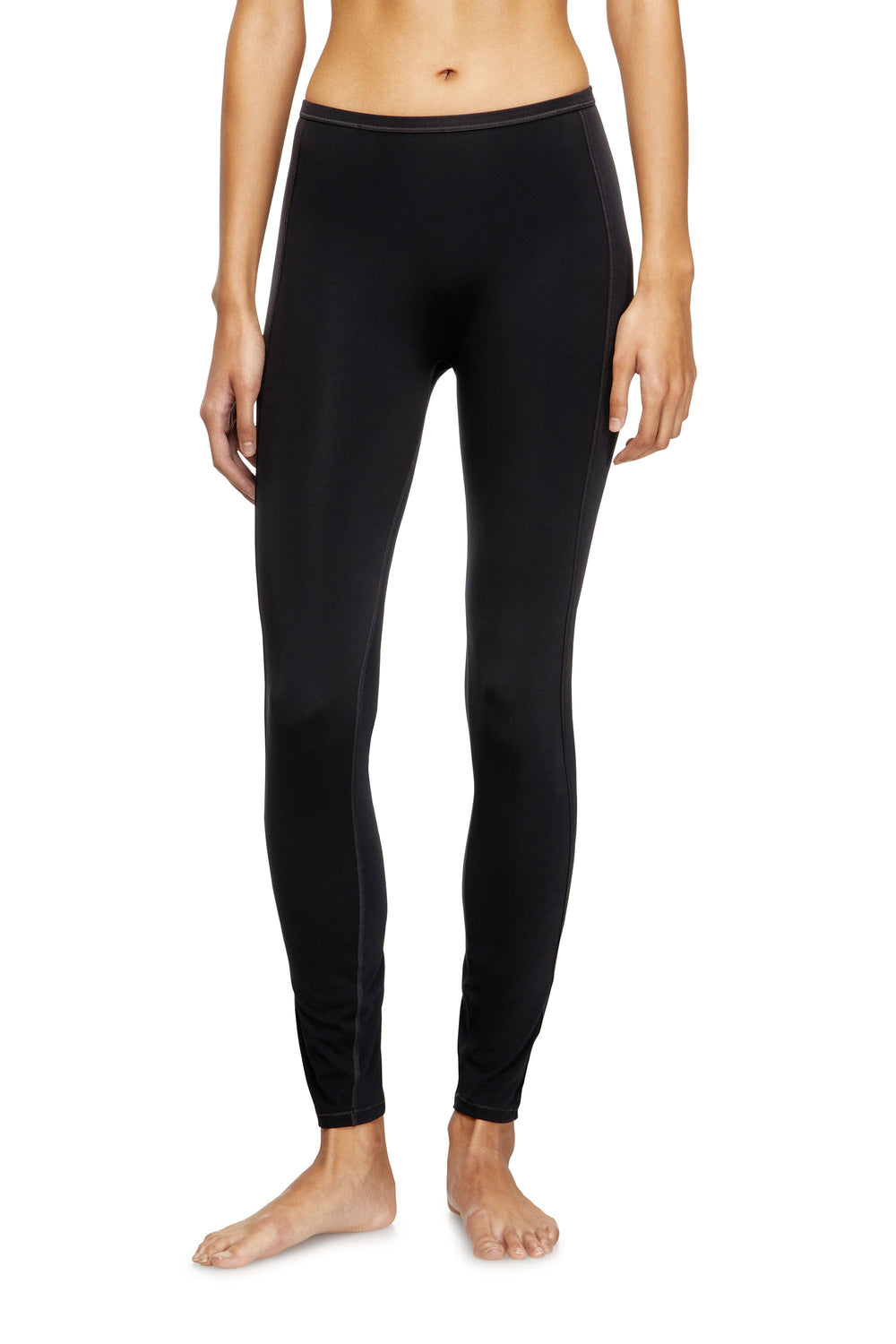 Women's Nylon leggings with cut-out back Oval D Black