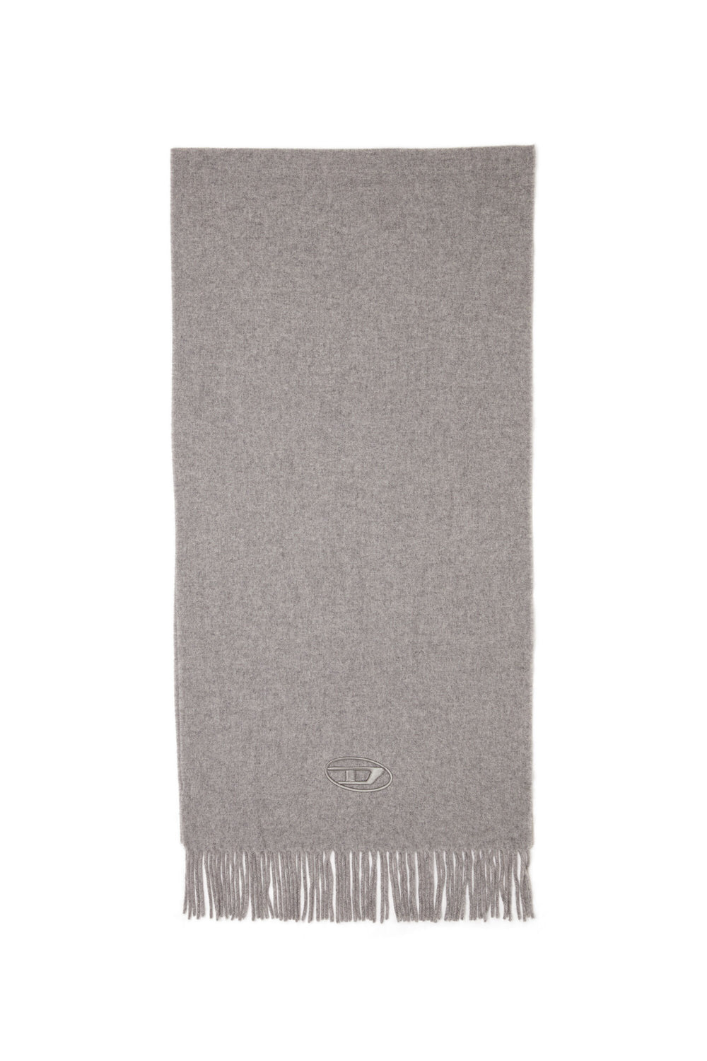 Men's Wool-blend scarf with fringed edges Black