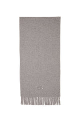 Men's Wool-blend scarf with fringed edges Black