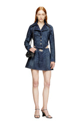 Women's Mini skirt in Prince of Wales denim Blue