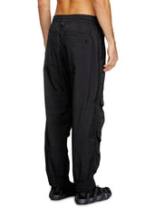 Men's Nylon pants with cargo pockets Black