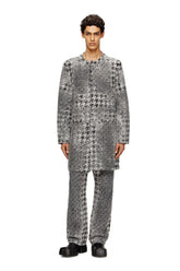 Women's Coat in Prince of Wales jacquard denim Multicolor