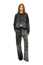 Women's Reverse-print hooded cardigan in wool Multicolor