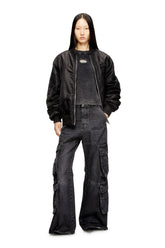 Women's Cut-out ribbed jumper with Oval D plaque Grey