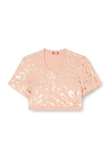 Women's Cropped T-shirt with metallic effect Grey