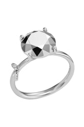Women's Diamond Cut Sterling Silver Ring Silver
