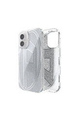 Women's Oval D Glitter Case for iP 16 Silver