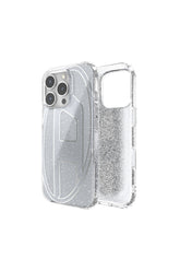Women's Oval D Glitter Case for iP 16 Pro Silver