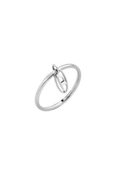 Women's Stainless Steel Charm Ring Silver