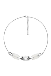Women's Stainless Steel and Silicone Metamorph Chain Necklace Silver