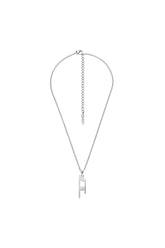 Women's Stainless steel d logo pendant necklace Silver