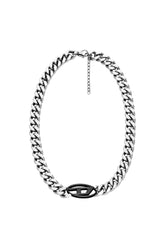 Women's Two-tone stainless steel chain necklace Silver
