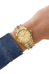 Men's Vert Three-Hand Date Gold-Tone Stainless Steel Watch Gold