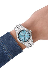 Men's Vert three-hand date stainless steel watch Silver