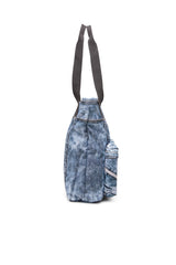 Women's Tote bag in trompe l'oeil denim Blue