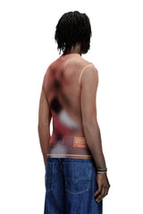 Women's Long-sleeve top in printed technical mesh Pink