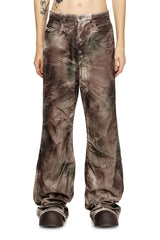 Women's Pants in crinkled camo canvas Multicolor