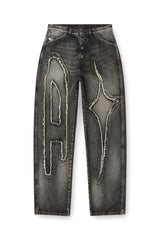 Women's Straight Jeans Black/Dark grey D-ThugClub