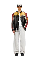 Women's Leather jacket with patch details Multicolor