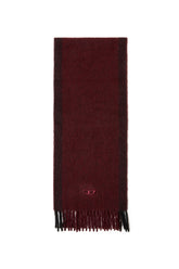 Women's Jacquard wool scarf in burgundy Red