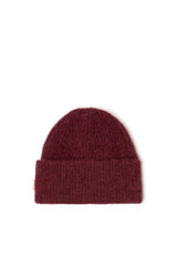 Women's Burgundy beanie with Oval D embroidery Red