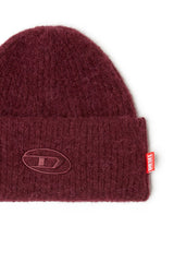 Women's Burgundy beanie with Oval D embroidery Red