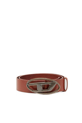 B-1DR: Leather Belt with silver D logo buckle
