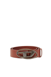 B-1DR: Leather Belt with silver D logo buckle