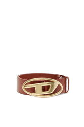 Women's 4 cm leather belt with Oval D buckle Multicolor