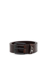 B-DAVE II Man: Shiny leather belt with logo loop