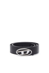 Men's 2.9cm leather belt with oval d logo Black