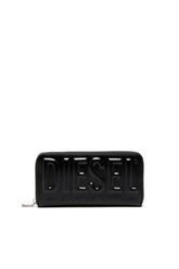 Men's Long zip wallet in logo-embossed leather Black