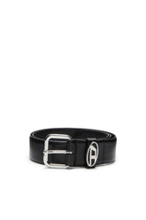 Women's 3.9cm logo-plaque embellished leather belt Black