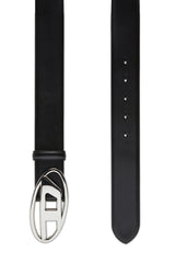 Men's 4cm Leather belt with Oval D buckle Black
