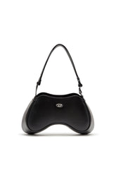 Women's Play-Semi gloss leather shoulder bag Black