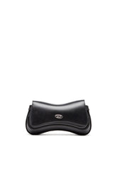 Women's Play-Semi gloss leather shoulder bag Black