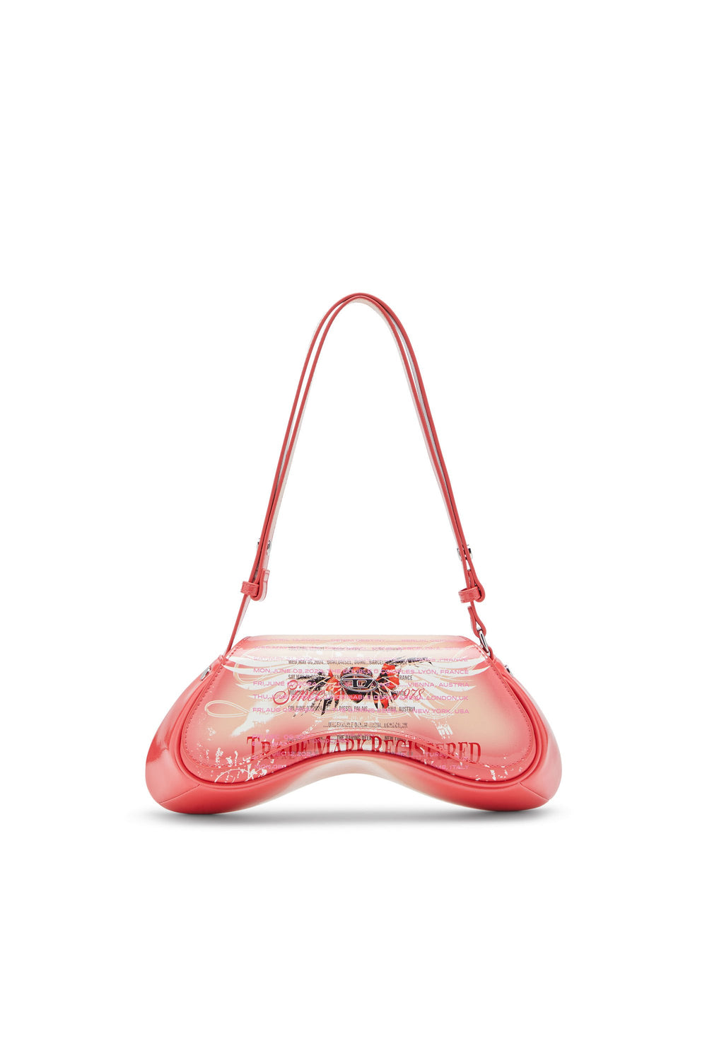 Women's Play-Shoulder bag in printed glossy PU Multicolor